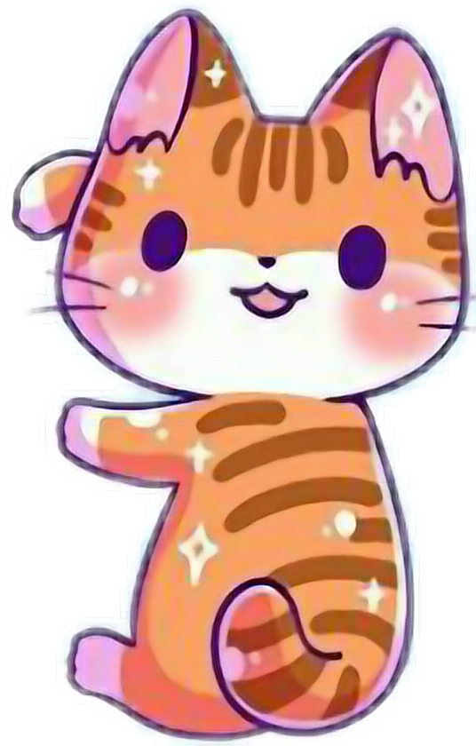 Mèo Kawaii Sọc Lấp Lánh.PNG Hình nền