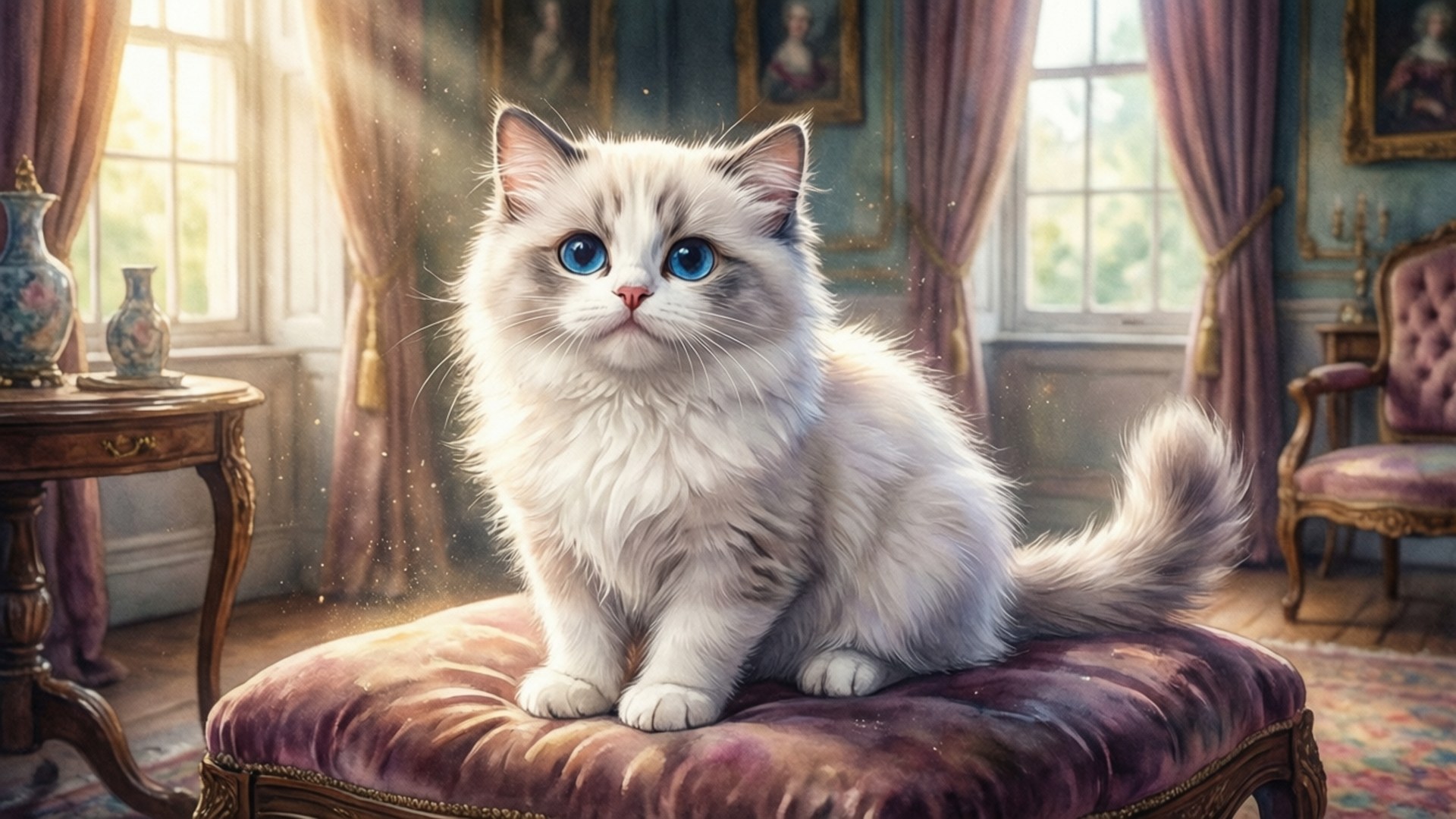Mèo Nhung Dưới Nắng Hình nền