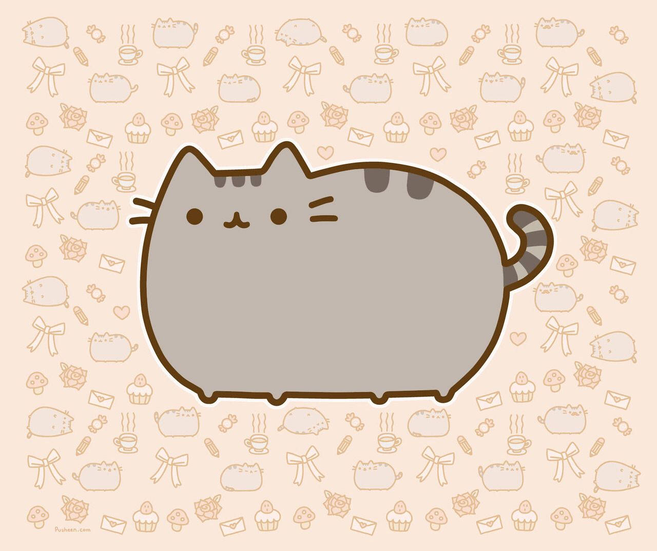 Mèo Pusheen Dễ Thương Trên iPad Hình nền