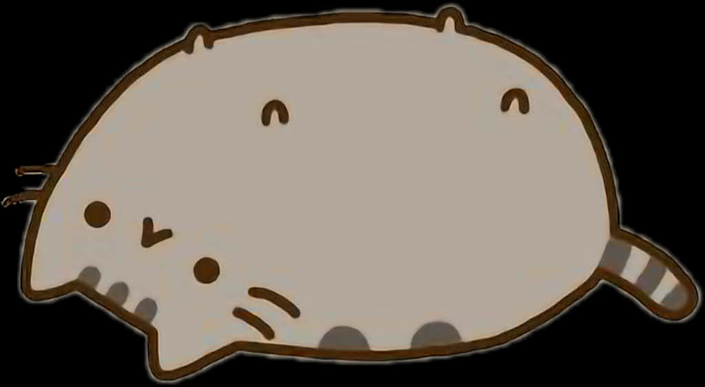 Mèo Pusheen Nằm Nghiêng Hình nền