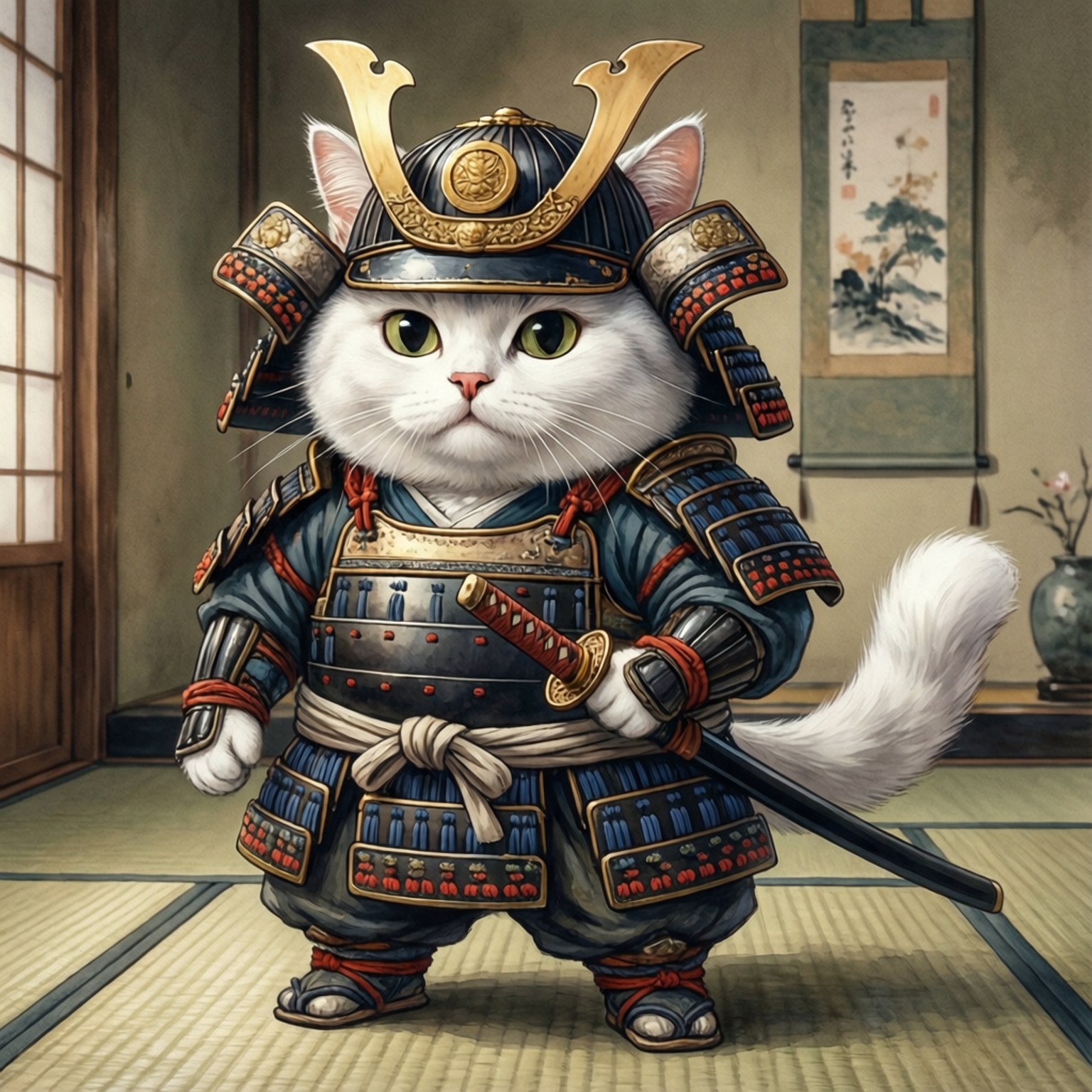 Mèo Samurai Hình nền