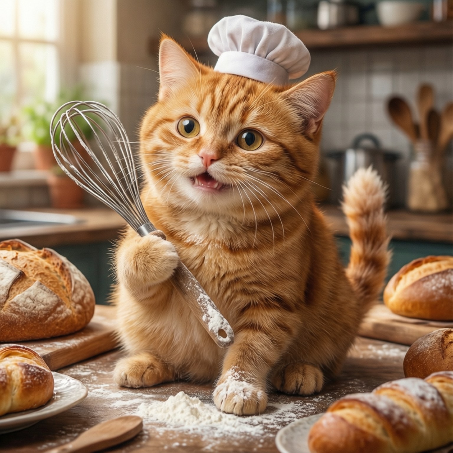 Mèo thợ làm bánh Hình nền