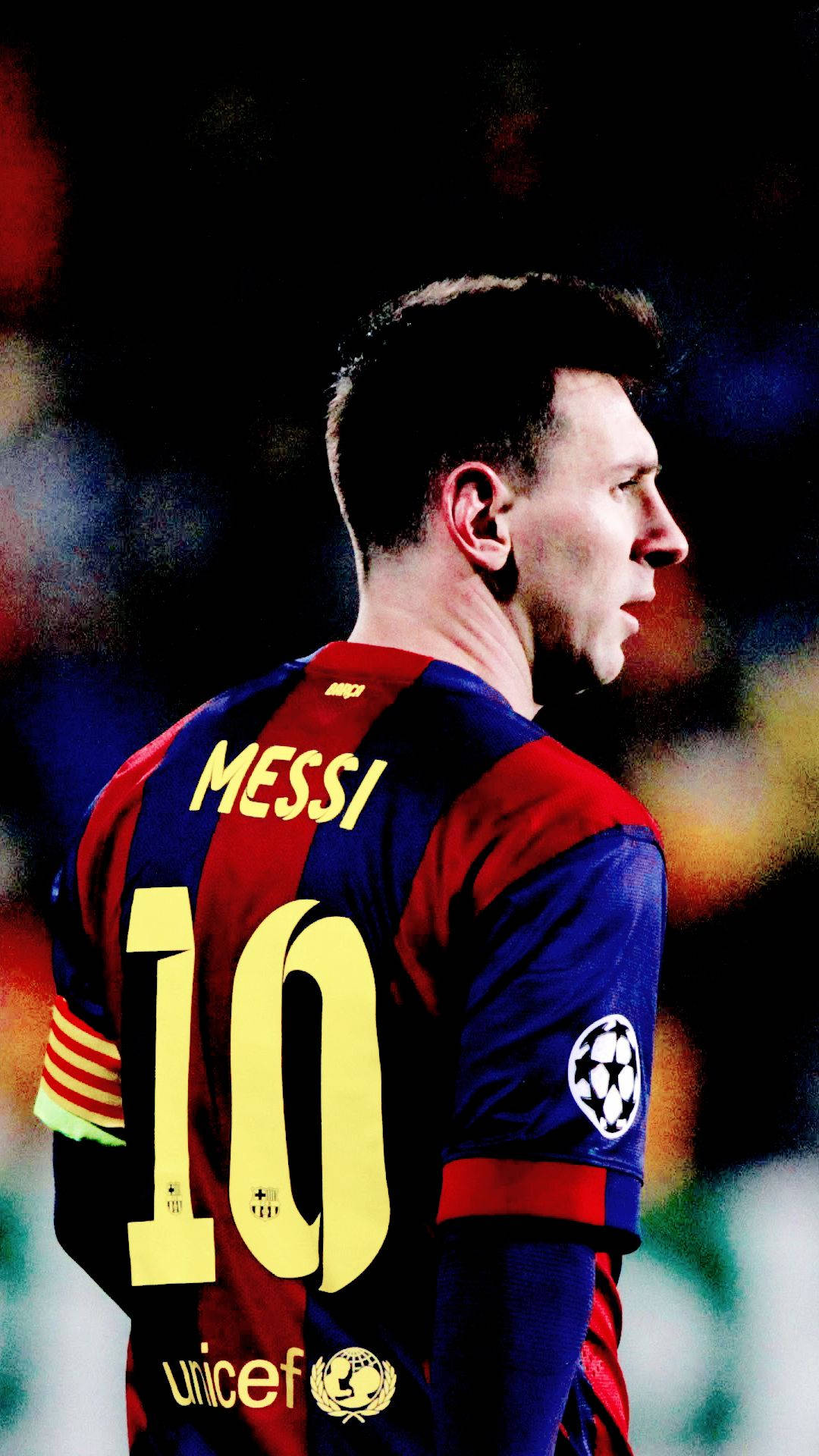 Hình nền Messi với số 10 và logo UNICEF trên áo