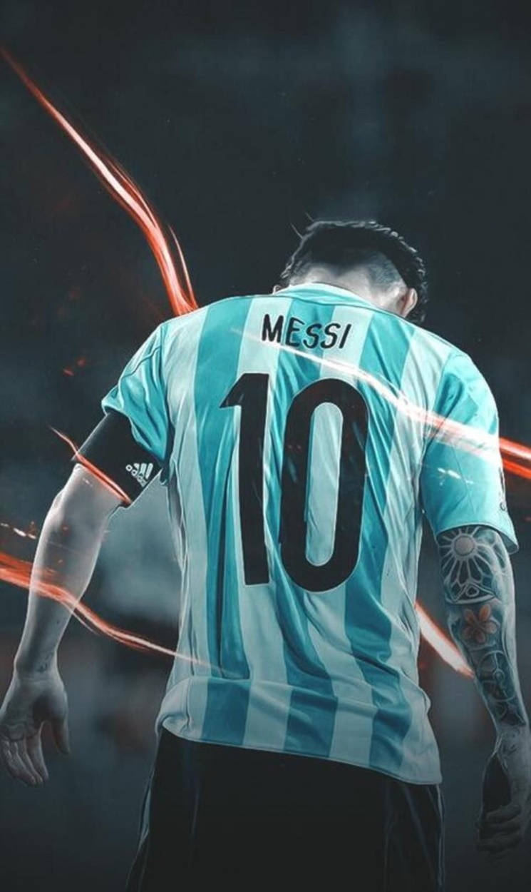 Messi Argentina Ánh Sáng Cam Hình nền