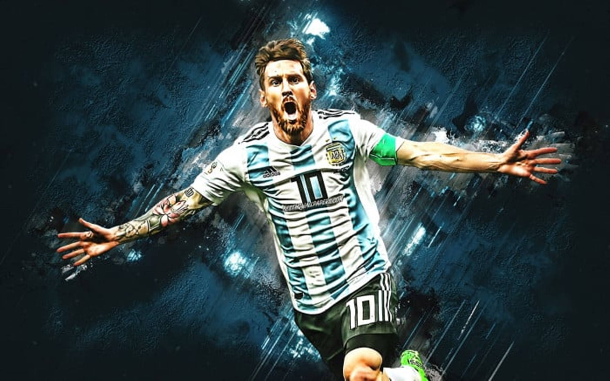 Messi Argentina Phong cách Xanh Hình nền