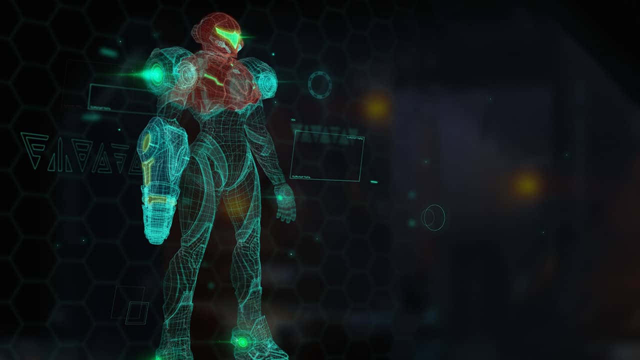 Metroid Dread Samus Aran Neon Xanh Hình nền