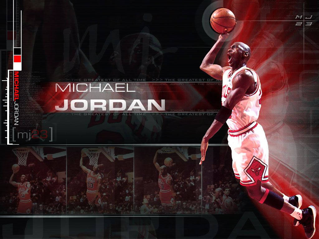 Michael Jordan HD với tên và tiêu đề Hình nền