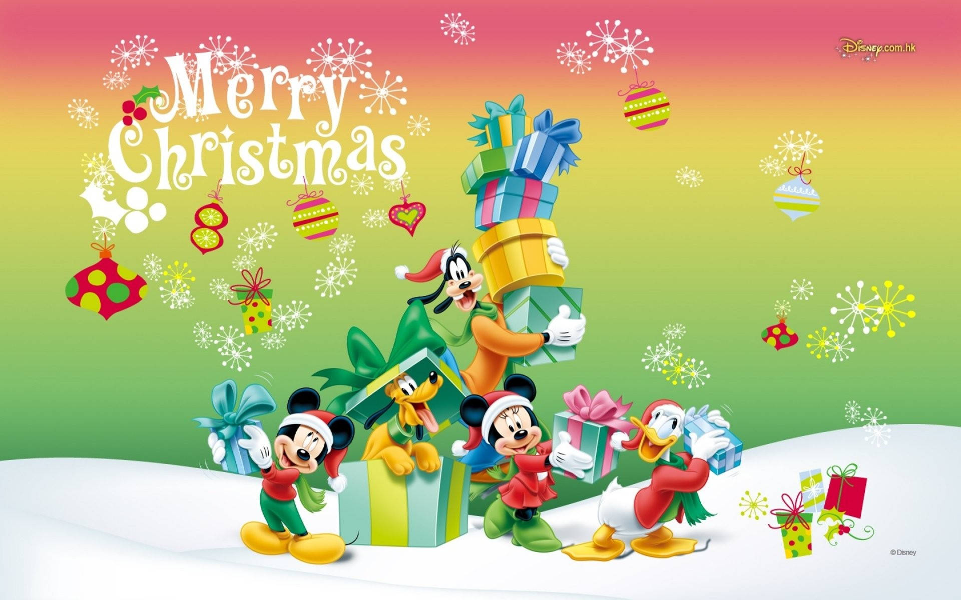 Mickey Mouse Disney lời chào Giáng Sinh Hình nền