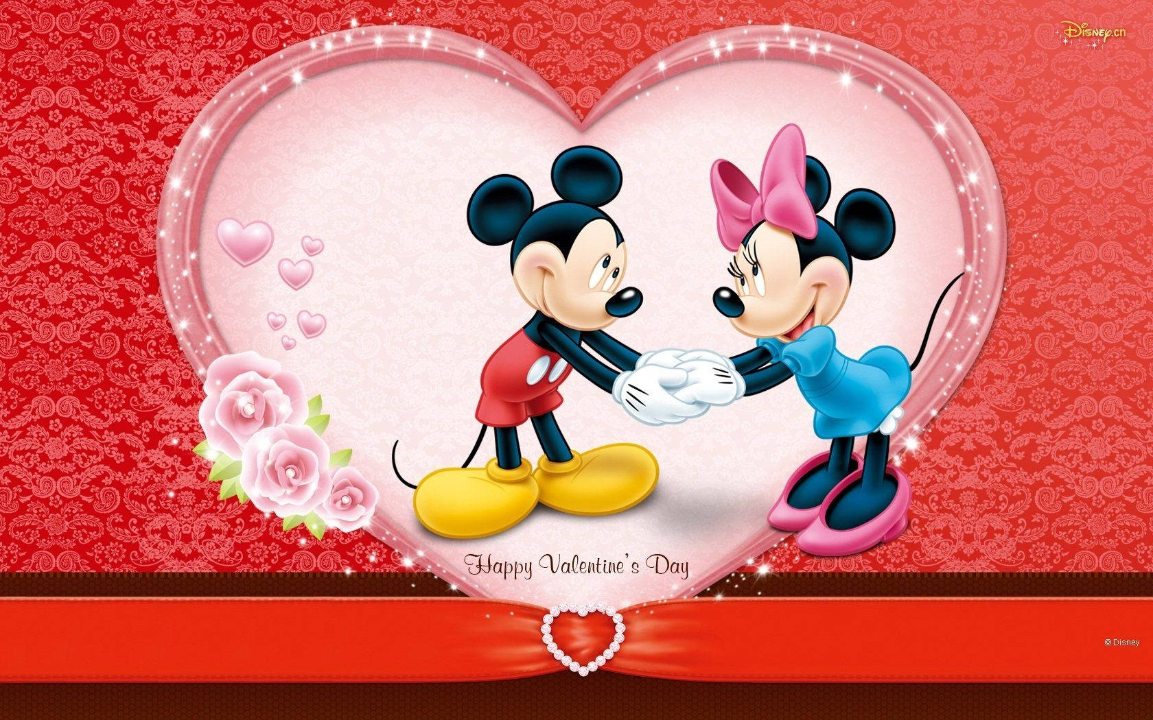 Mickey Mouse Disney Valentine Nghệ Thuật Hình nền
