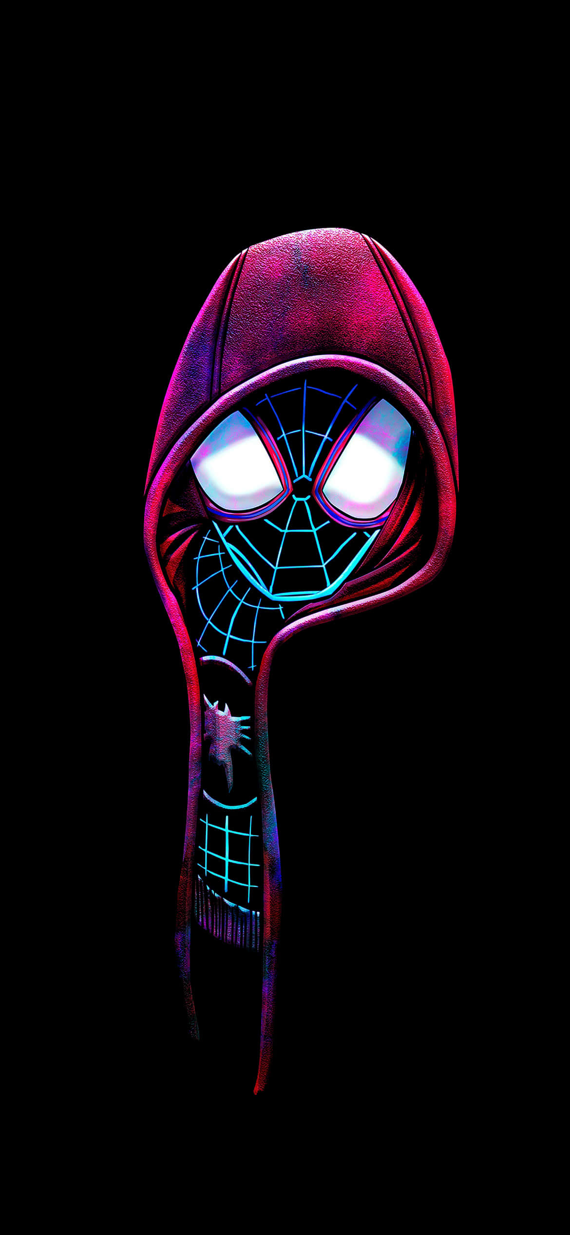 Miles Morales Là Người Nhện Phát Sáng Trên Nền Neon Hình nền