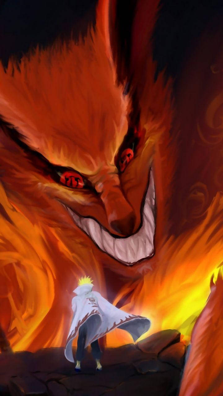 Minato và Kurama Naruto Điện thoại Hình nền