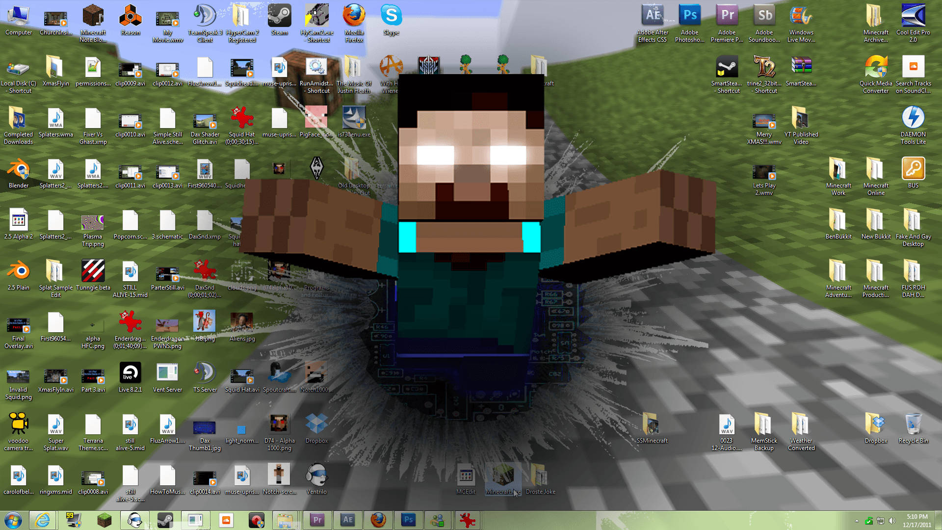Minecraft Herobrine phá vỡ màn hình máy tính Hình nền
