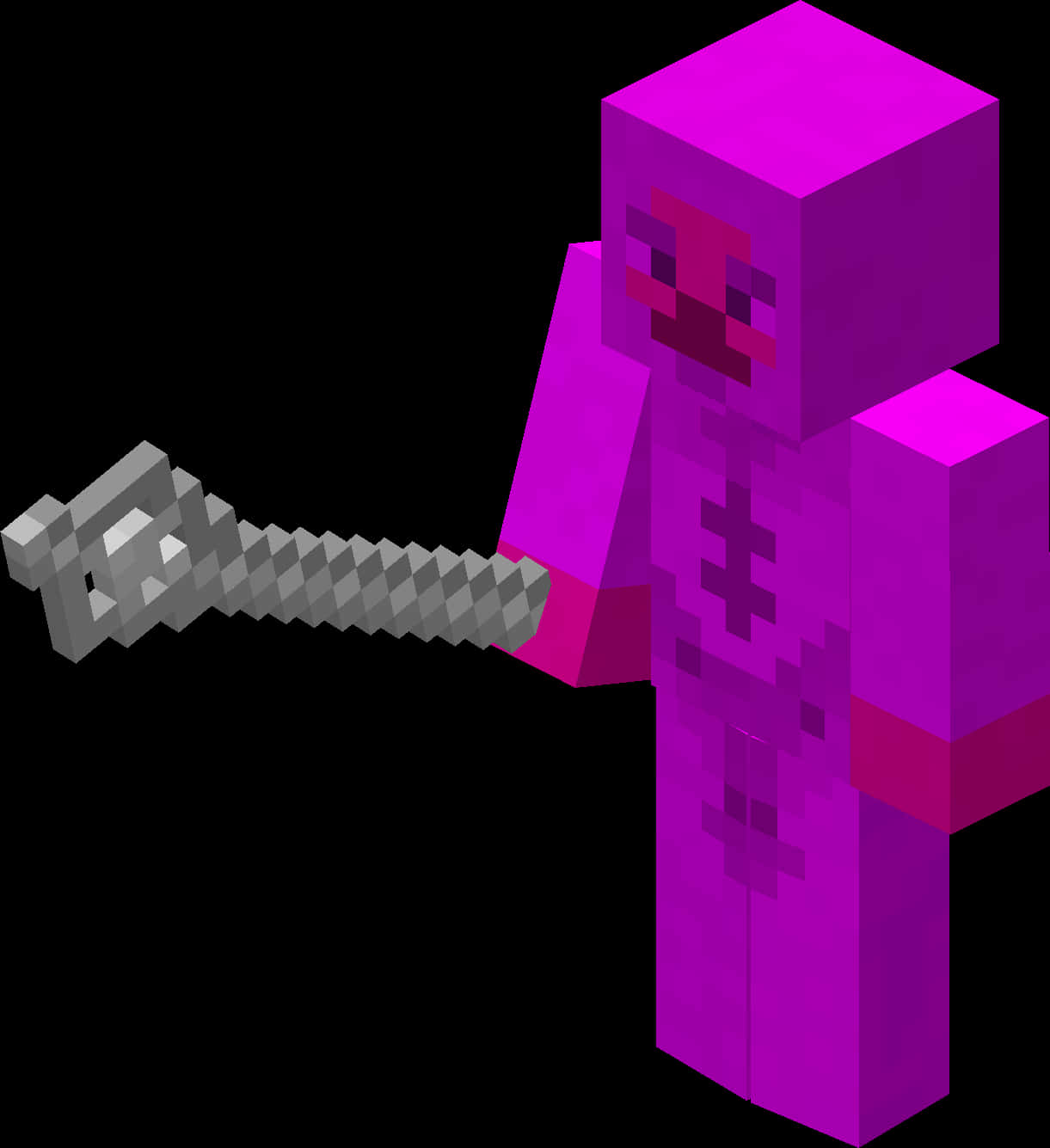 Minecraft Nhân Vật Tím Với Cái Cuốc Hình nền