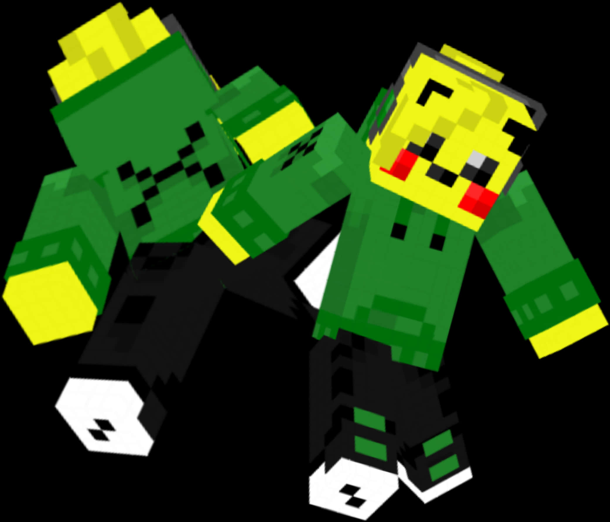 Minecraft Skin Green Pixel Characters Hình nền