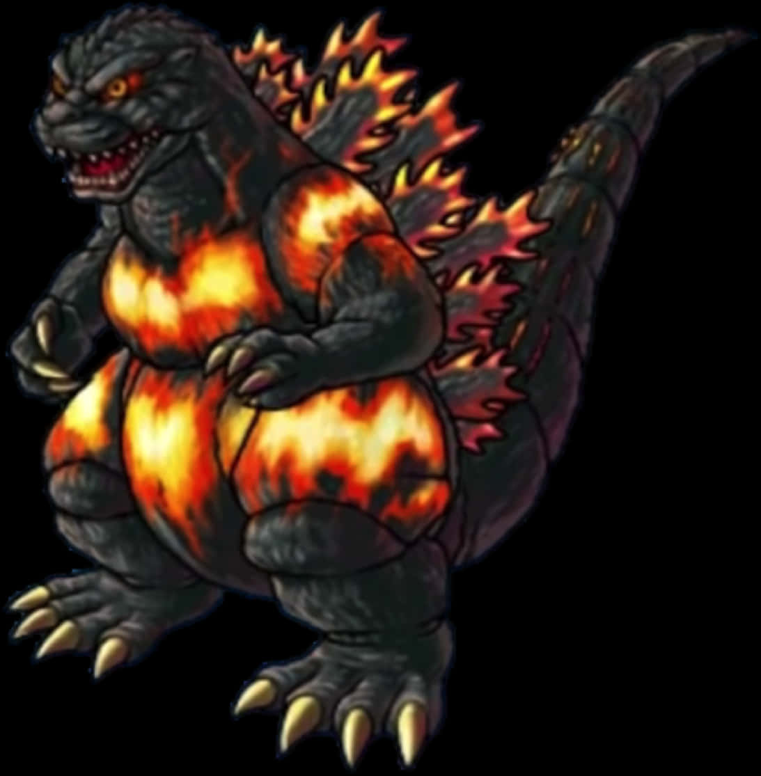 Minh họa Godzilla rực lửa Hình nền