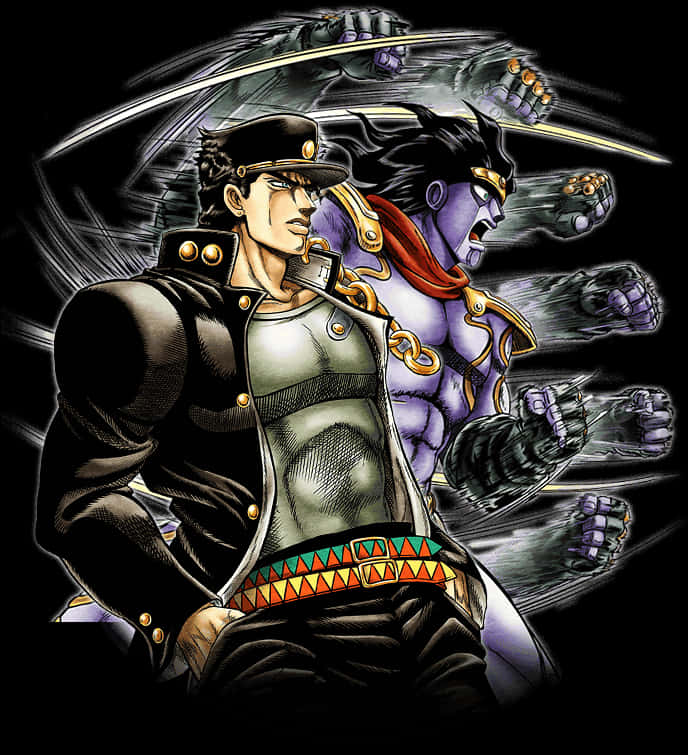 Minh họa Jotaro và Stand Hình nền