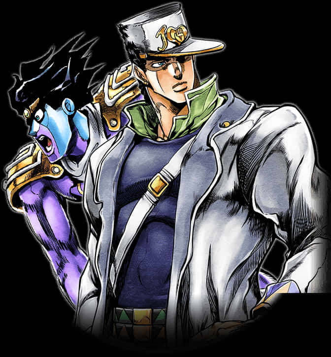Minh họa Jotaro và Star Platinum Hình nền