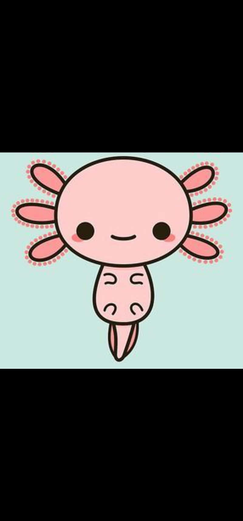 Minh họa kỹ thuật số Axolotl dễ thương màu hồng Hình nền