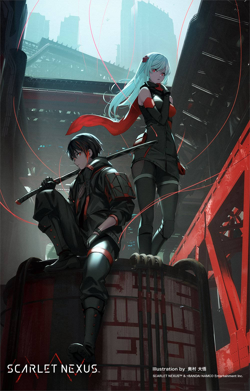 Minh họa kỹ thuật số Scarlet Nexus Hình nền