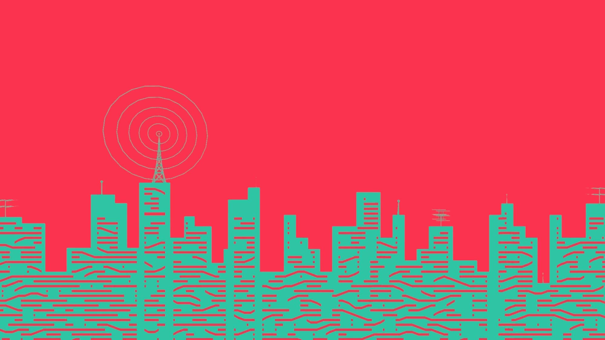 Minh họa thành phố phong cách Indie Hình nền