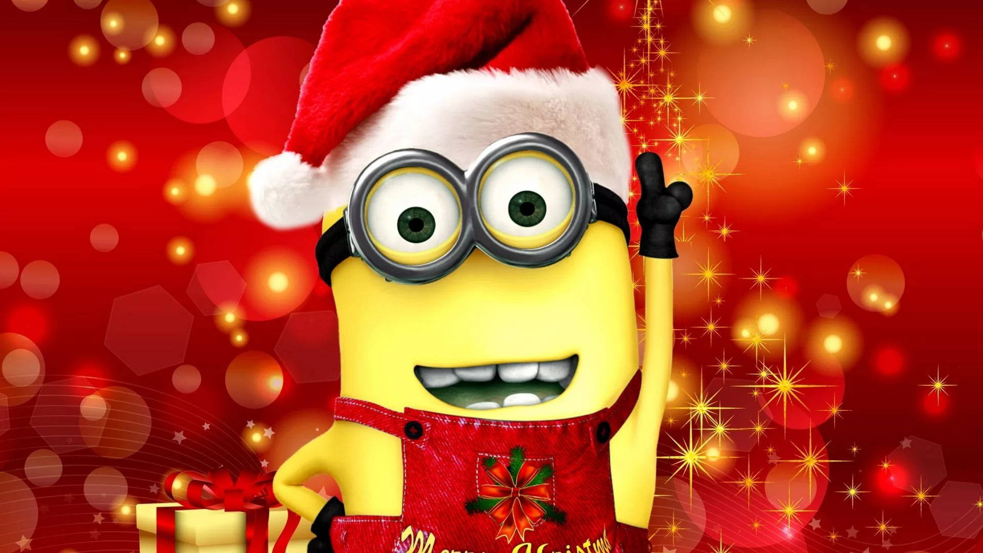 Minion đội mũ ông già Noel Giáng sinh vui nhộn Hình nền