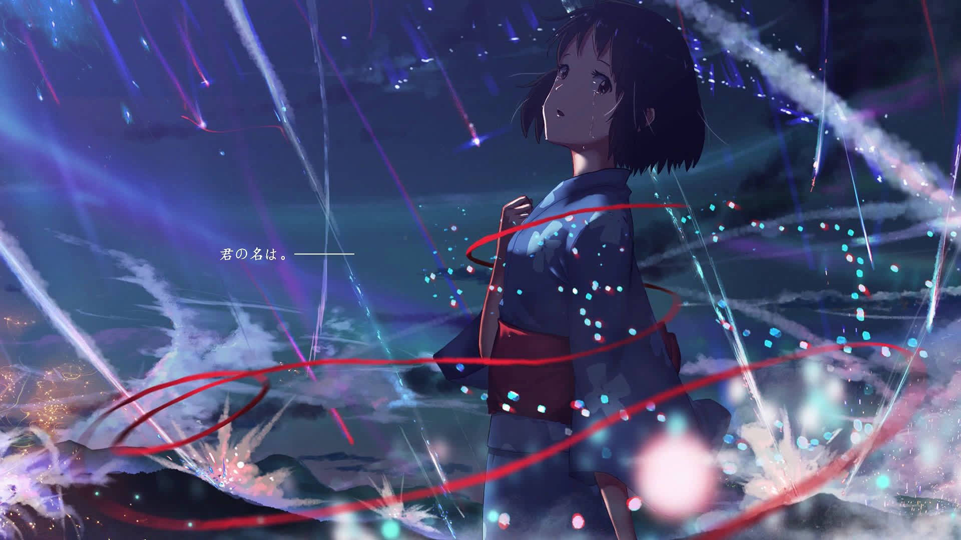 Mitsuha Anime Sống Động Hình nền