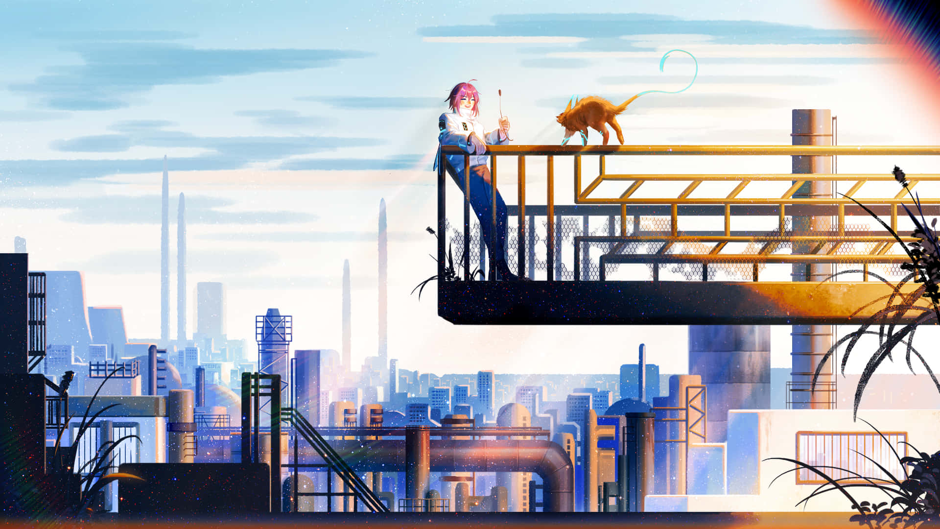 Mở cánh cửa trí tưởng tượng và khám phá Anime City Hình nền