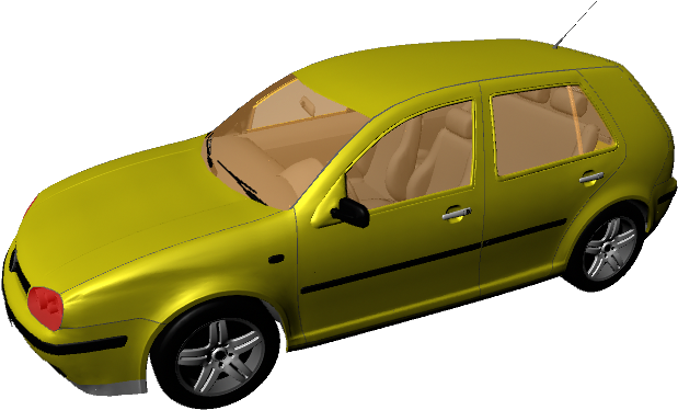 Mô hình 3D xe Sedan màu vàng Hình nền