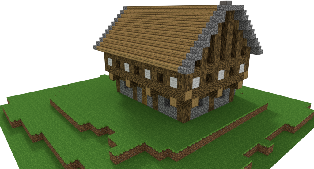 Mô hình biệt thự ảo phong cách Minecraft Hình nền