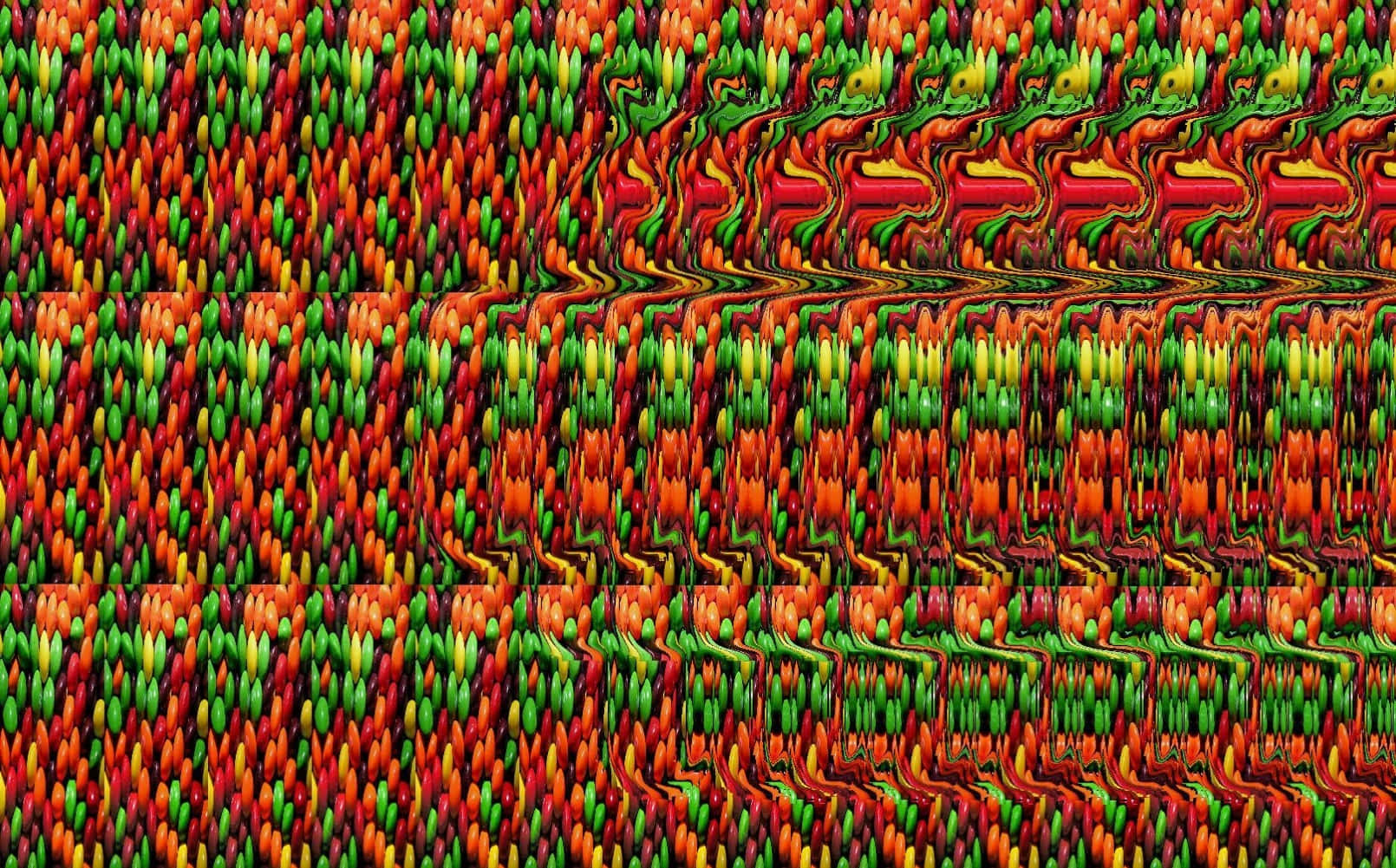 Mô hình Glitch Trừu tượng Ảo giác Mắt 3D Hình ảnh nổi 3D với hoa văn trừu tượng đầy màu sắc đỏ, xanh lá và vàng Hình nền