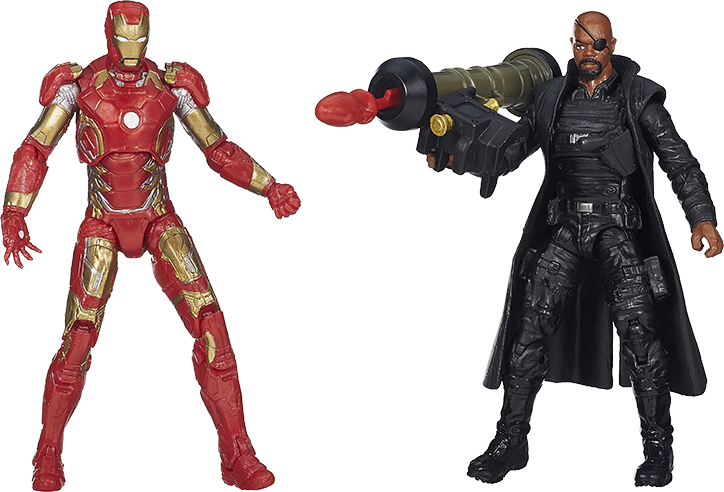 Mô hình hành động Iron Man và Nick Fury Hình nền