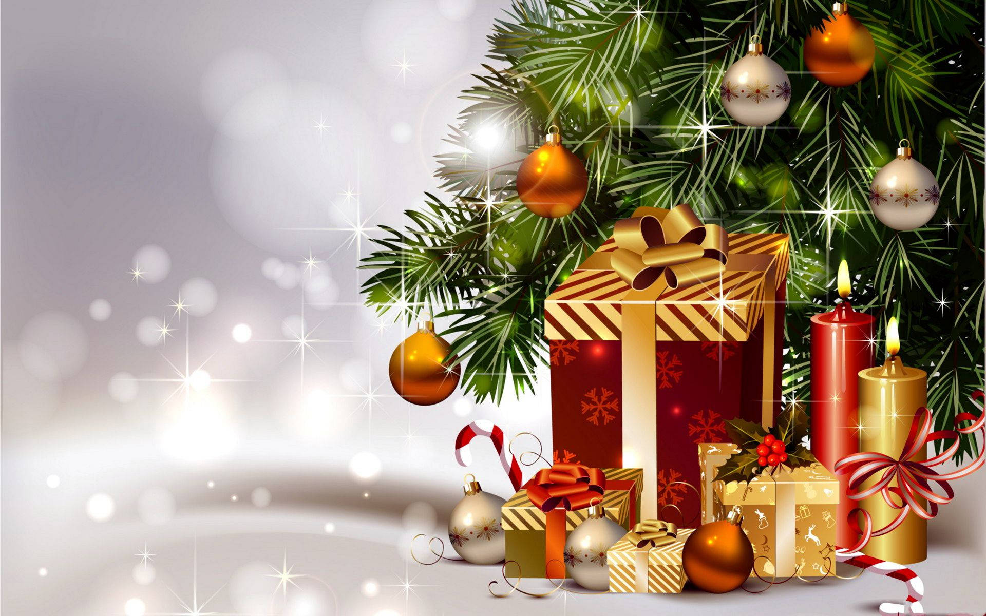 Mở những món quà từ cây thông Noel! Hình nền