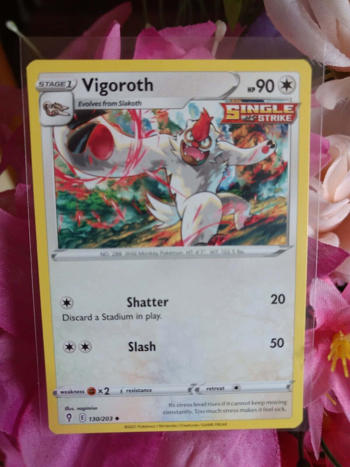 Mô tả: Hành động mãnh liệt với thẻ bài Pokemon Vigoroth Hình nền