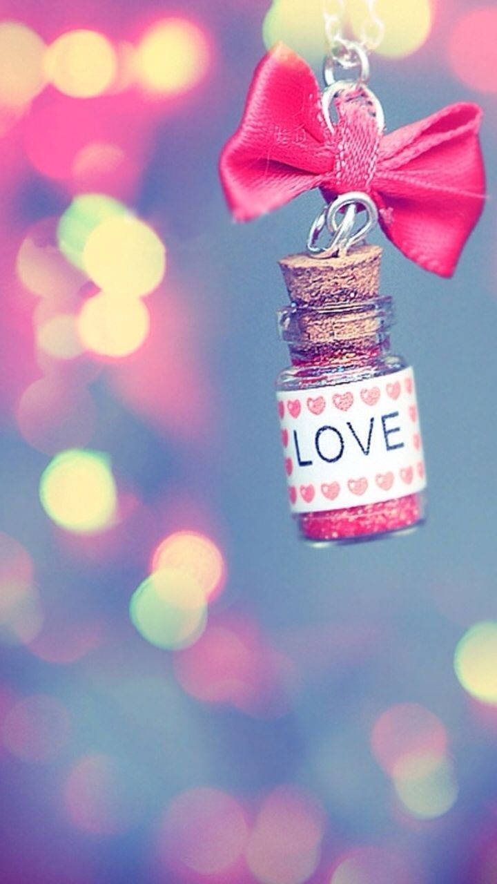 Móc Khóa Chai Tình Yêu Valentine Dễ Thương Hình nền