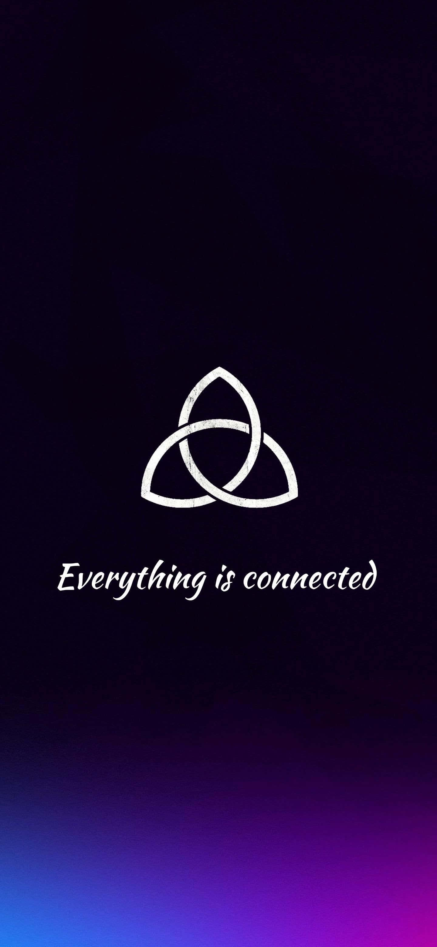 Mọi thứ đều kết nối với biểu tượng Triquetra Hình nền