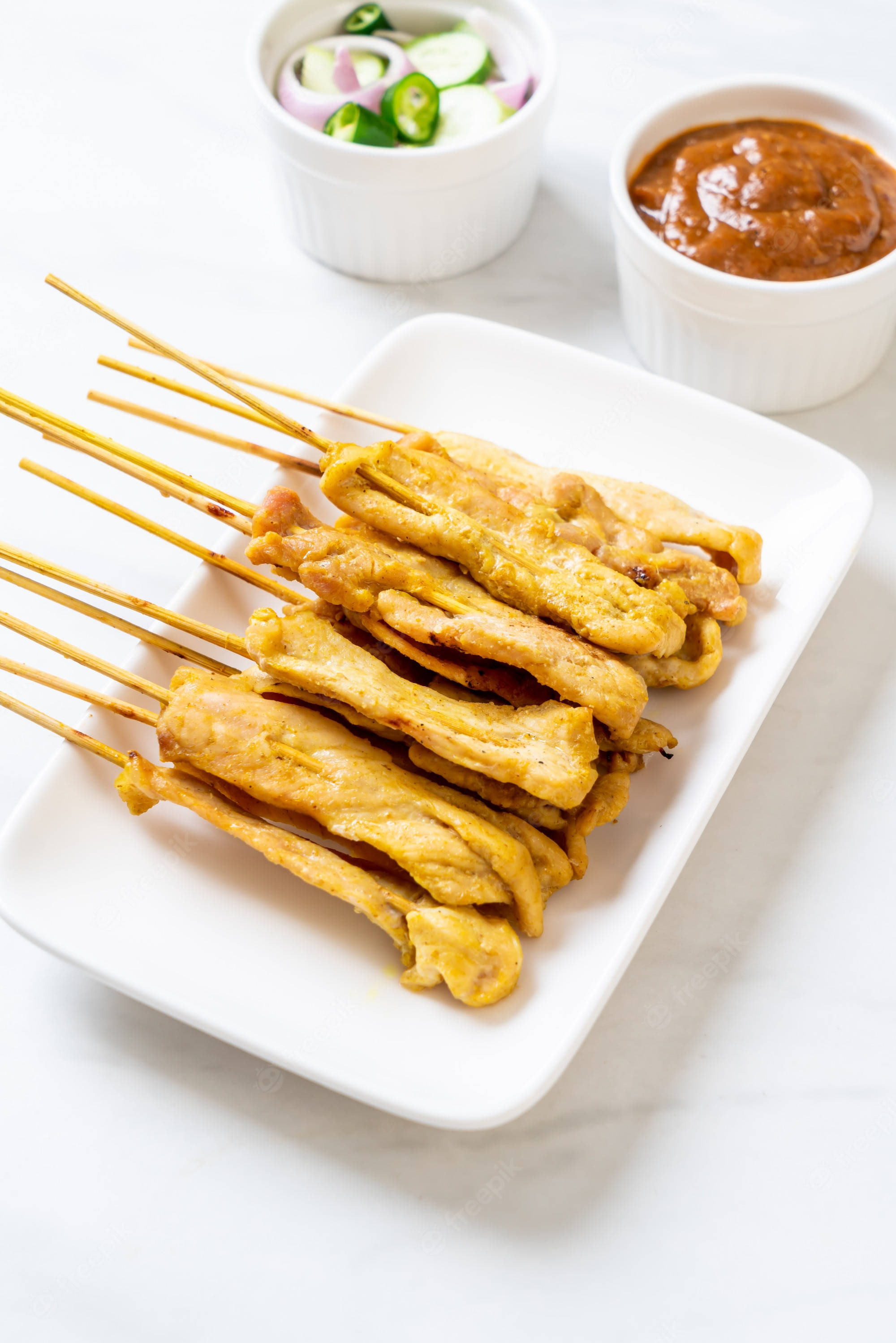 Món Gà Satay Châu Á Hấp Dẫn Hình nền