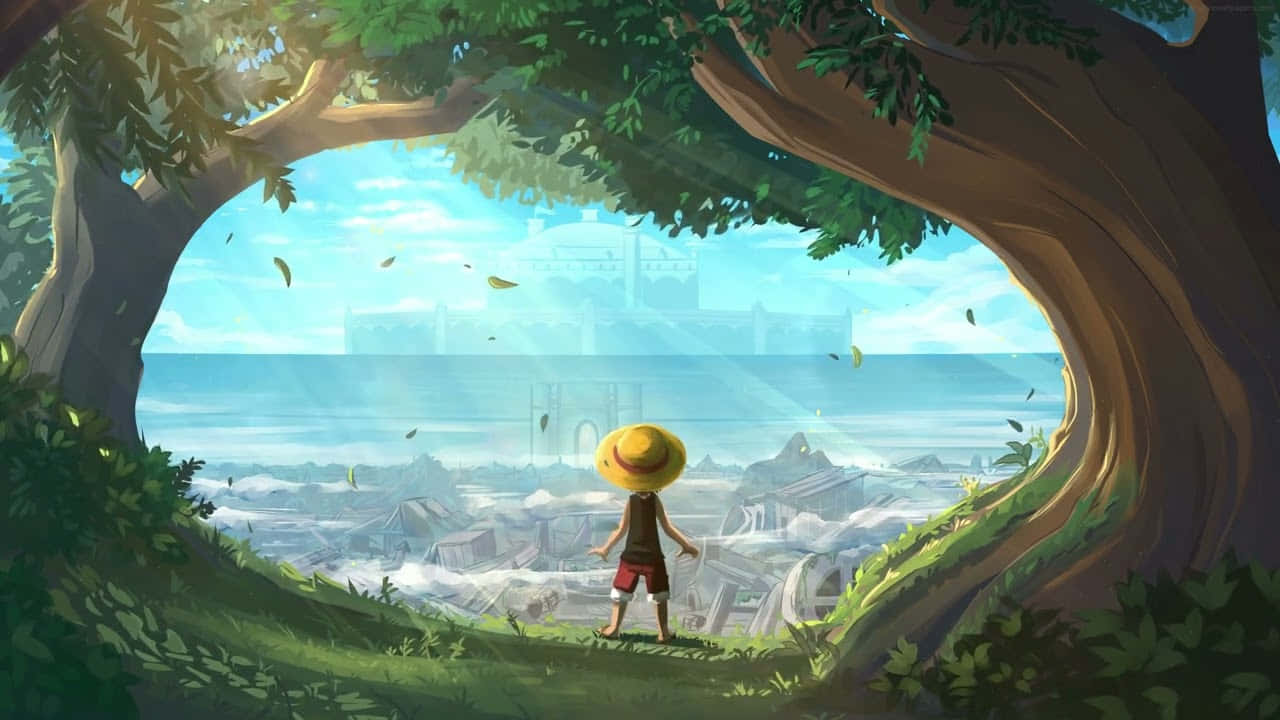 Monkey D. Luffy lên đường khám phá Grand Line để tìm kiếm One Piece Hình nền