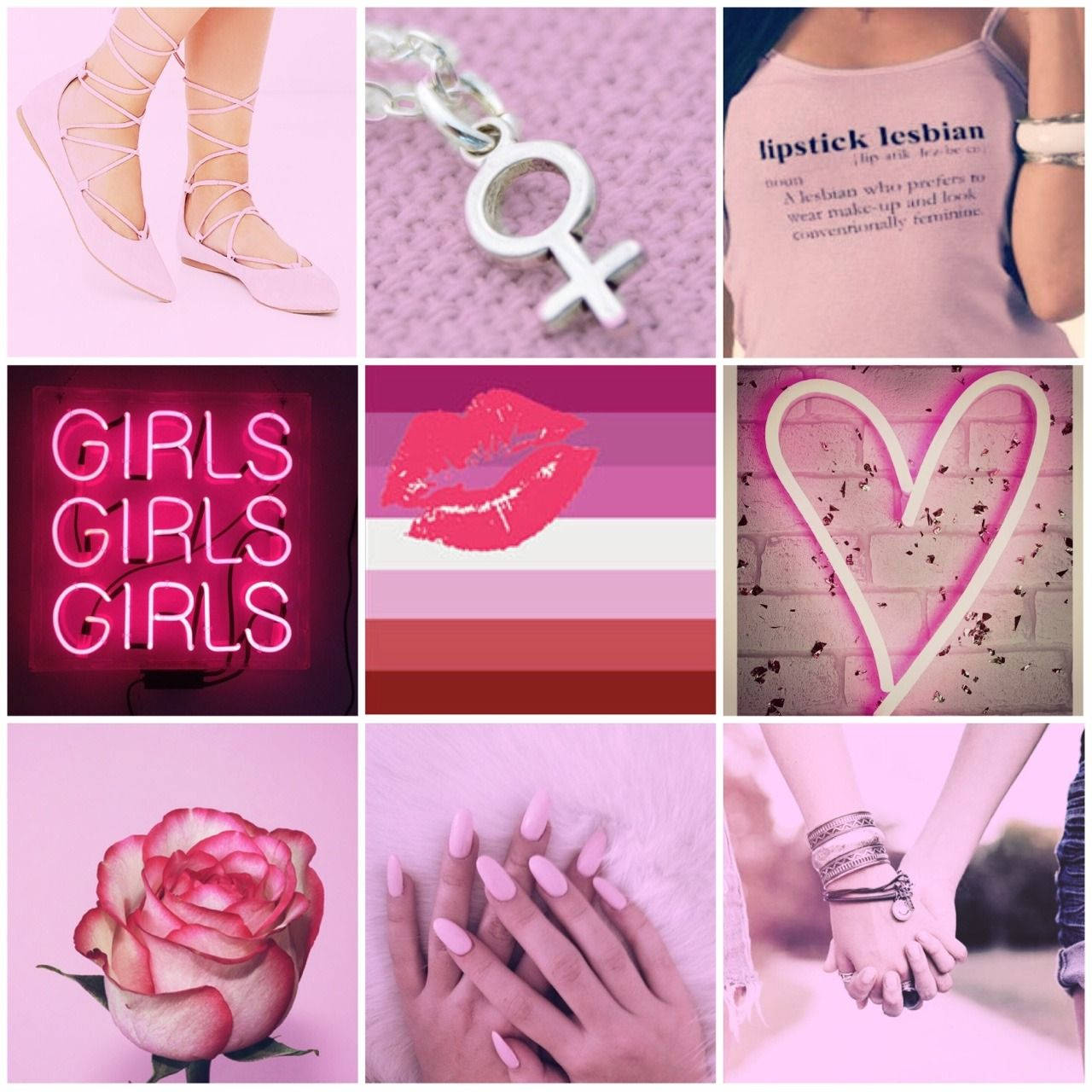Montage Mỹ Học Lesbian Màu Hồng Hình nền