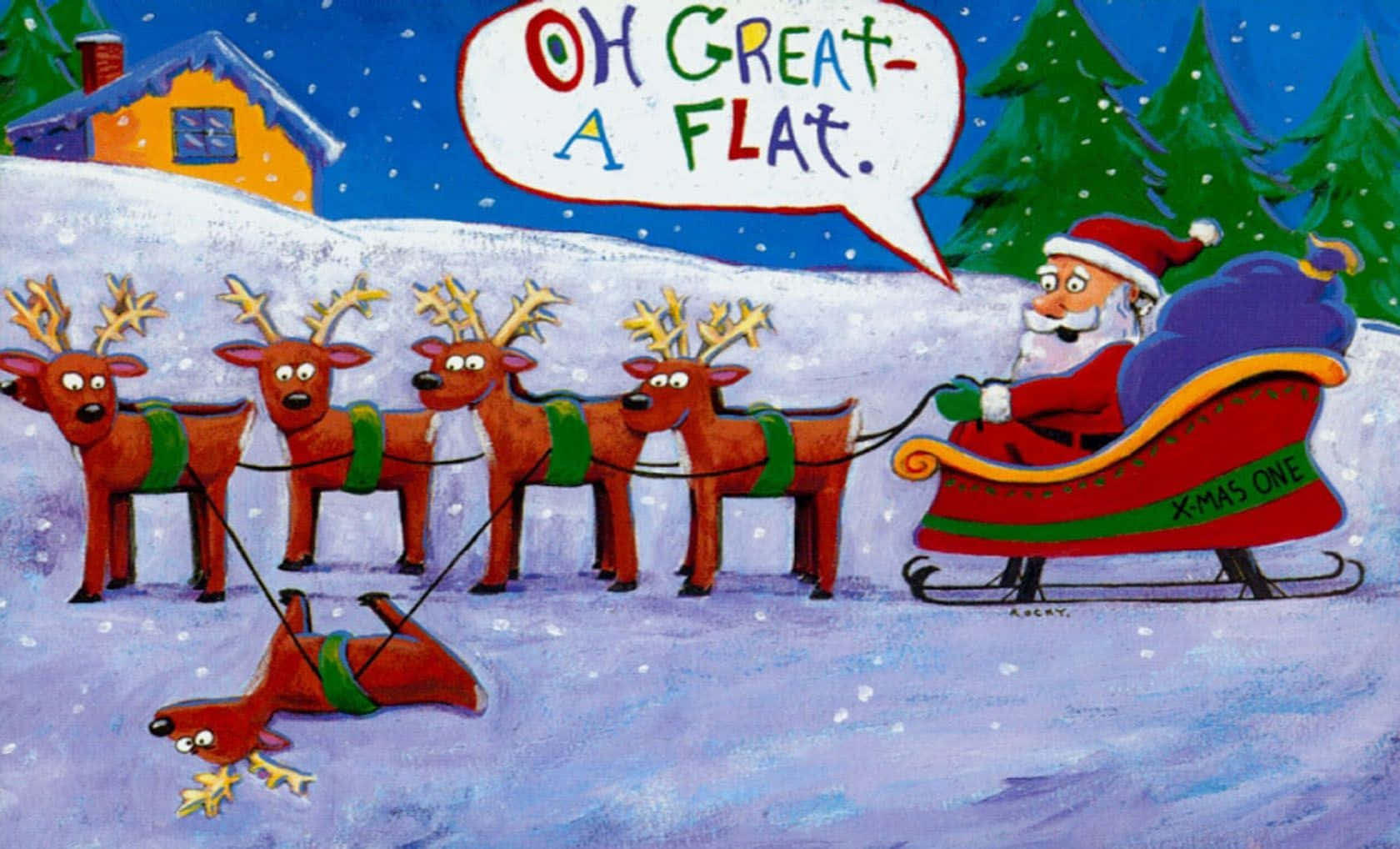 Một biến tấu hài hước cho không khí lễ hội – Ông già Noel cưỡi kỳ lân Hình nền