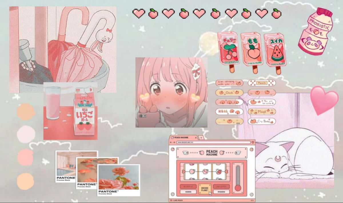 Một cảnh anime yên bình và tĩnh lặng trong sắc hồng nhẹ nhàng Hình nền