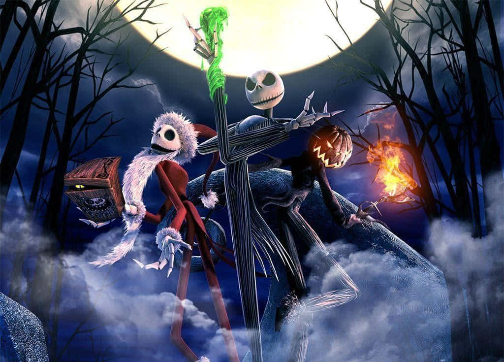 Một cảnh rùng rợn trong phim The Nightmare Before Christmas của Disney. Hình nền
