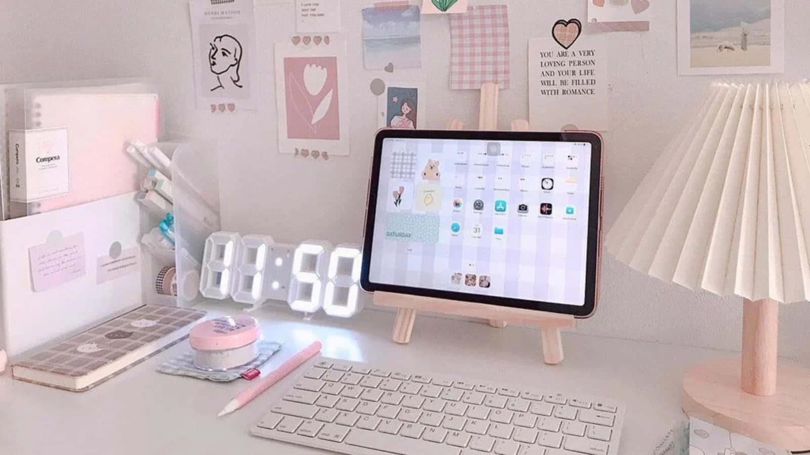 Một chiếc iPad thẩm mỹ để trải nghiệm không gian làm việc hiện đại Hình nền