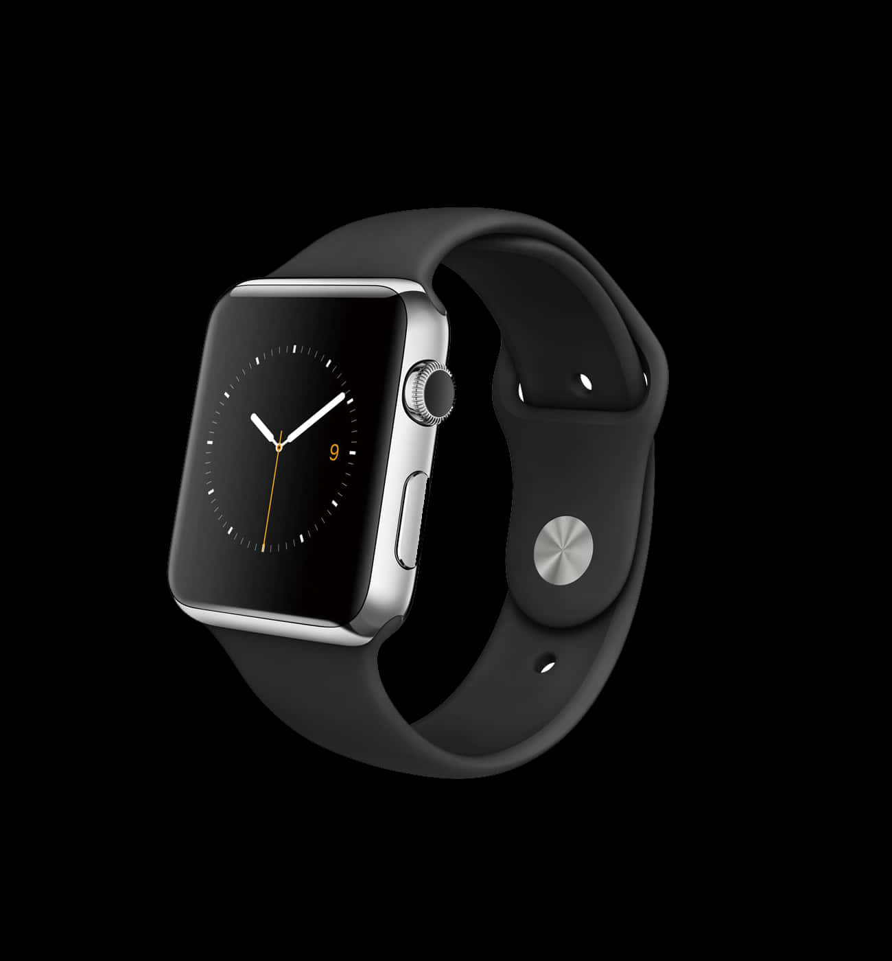 Một chiếc đồng hồ Apple Watch hiển thị trên nền đen Hình nền