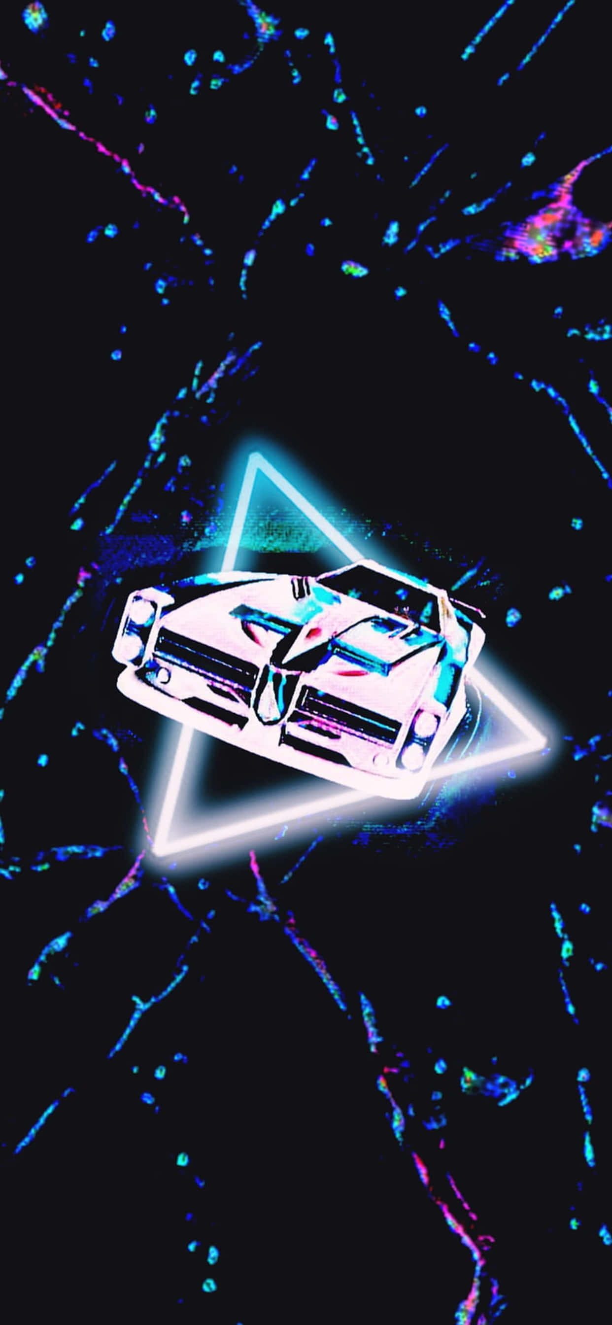 một chiếc xe neon trên nền đen Hình nền