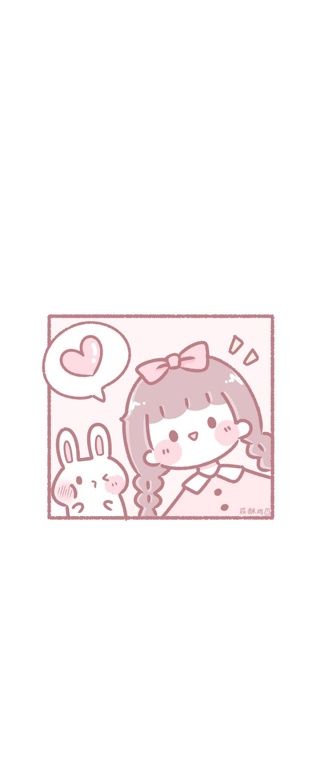 Một chú gấu hạnh phúc với phong cách kawaii dễ thương Hình nền