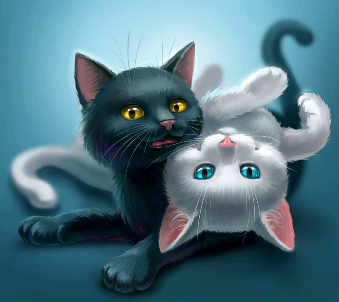 Một chú mèo Anime tò mò Hình nền
