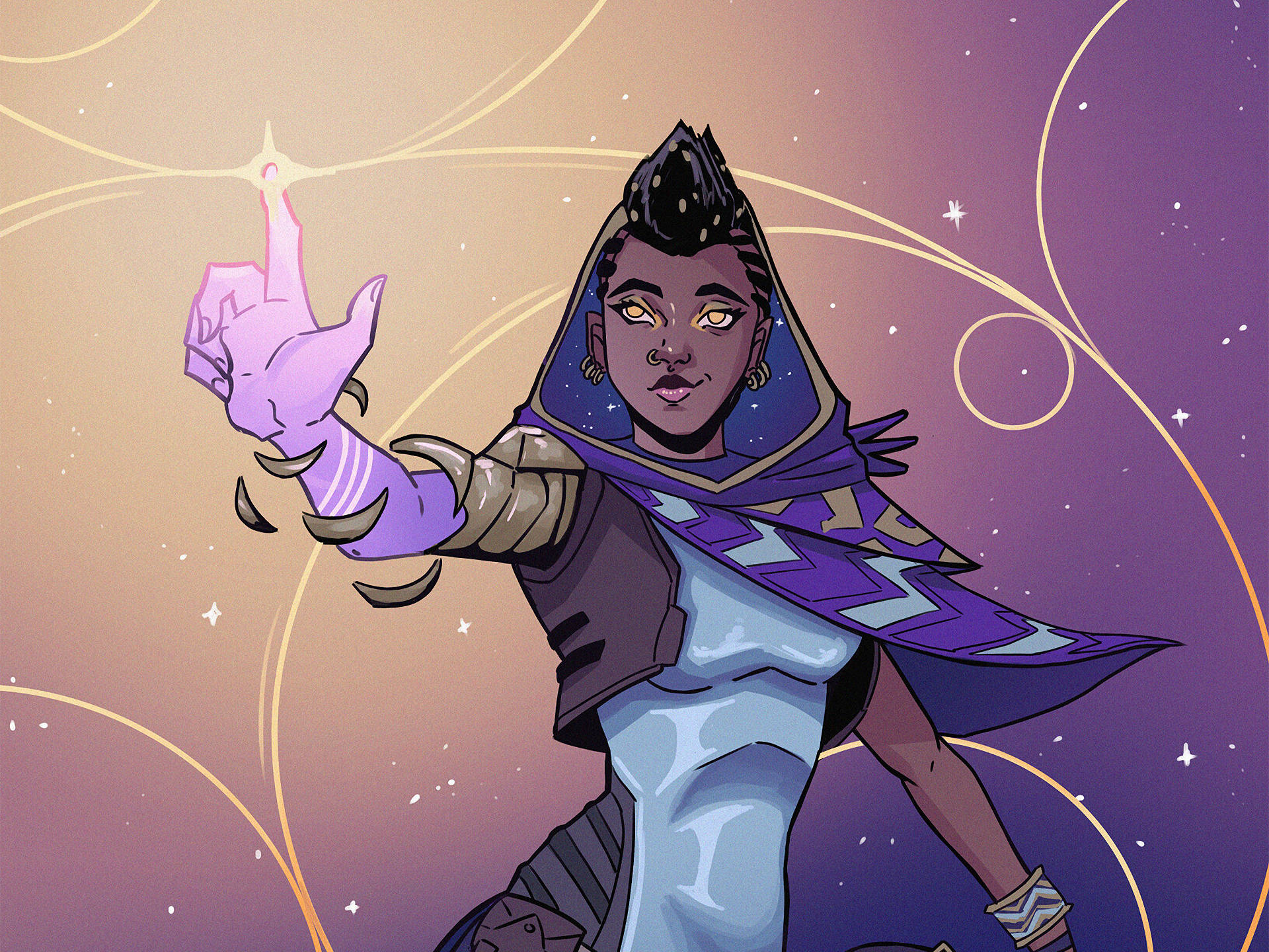 Hình nền fan art Valorant Astra