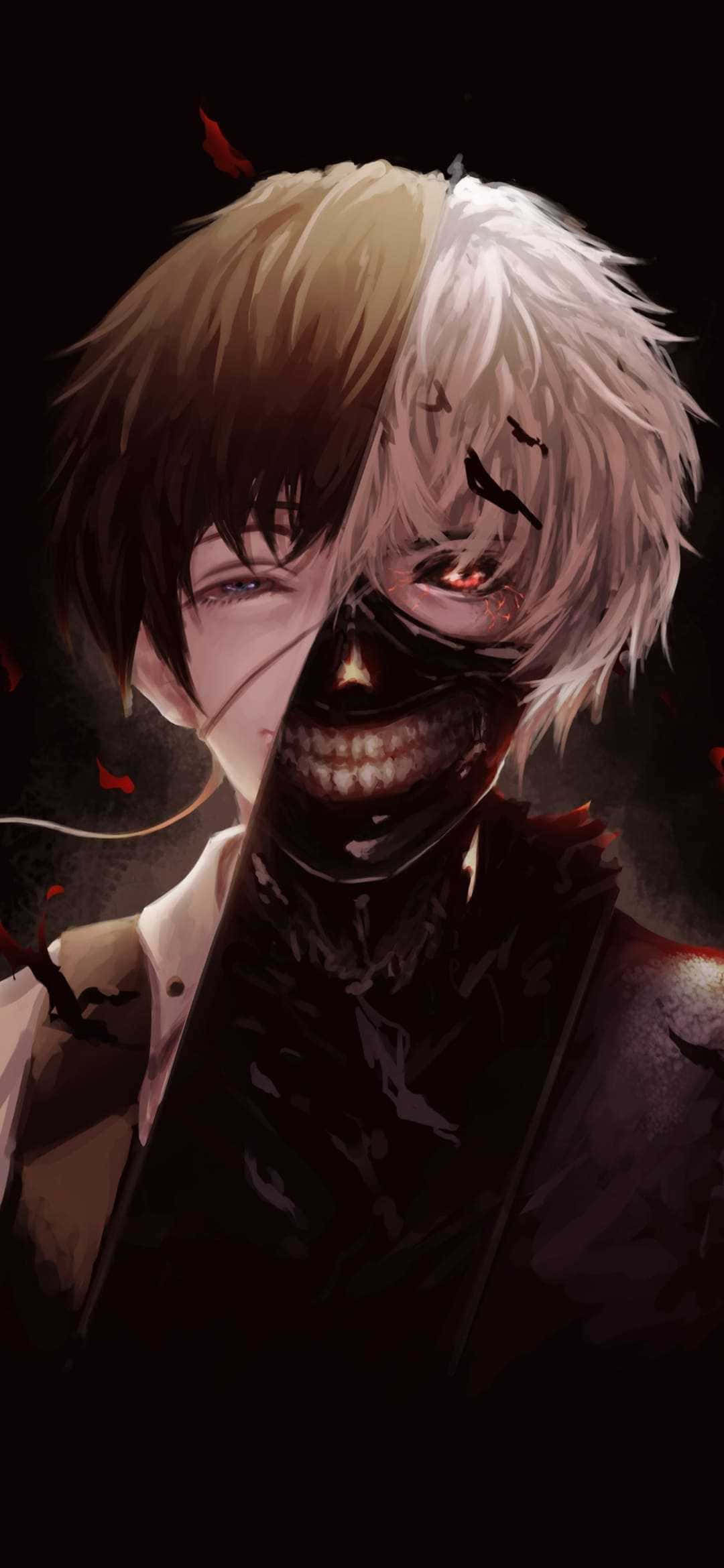 Ken Kaneki cô đơn đứng giữa bóng tối Hình nền