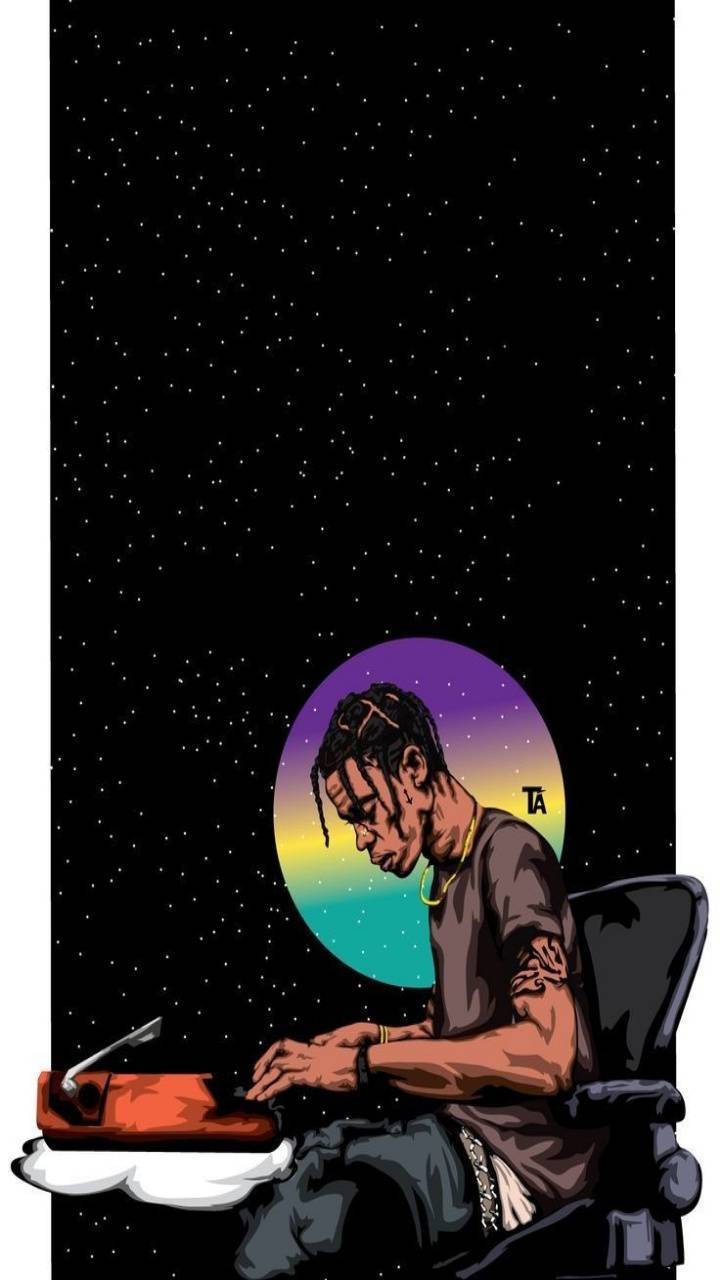 Một người hâm mộ đang xem buổi hòa nhạc Travis Scott Astroworld ngay lúc đó! Hình nền