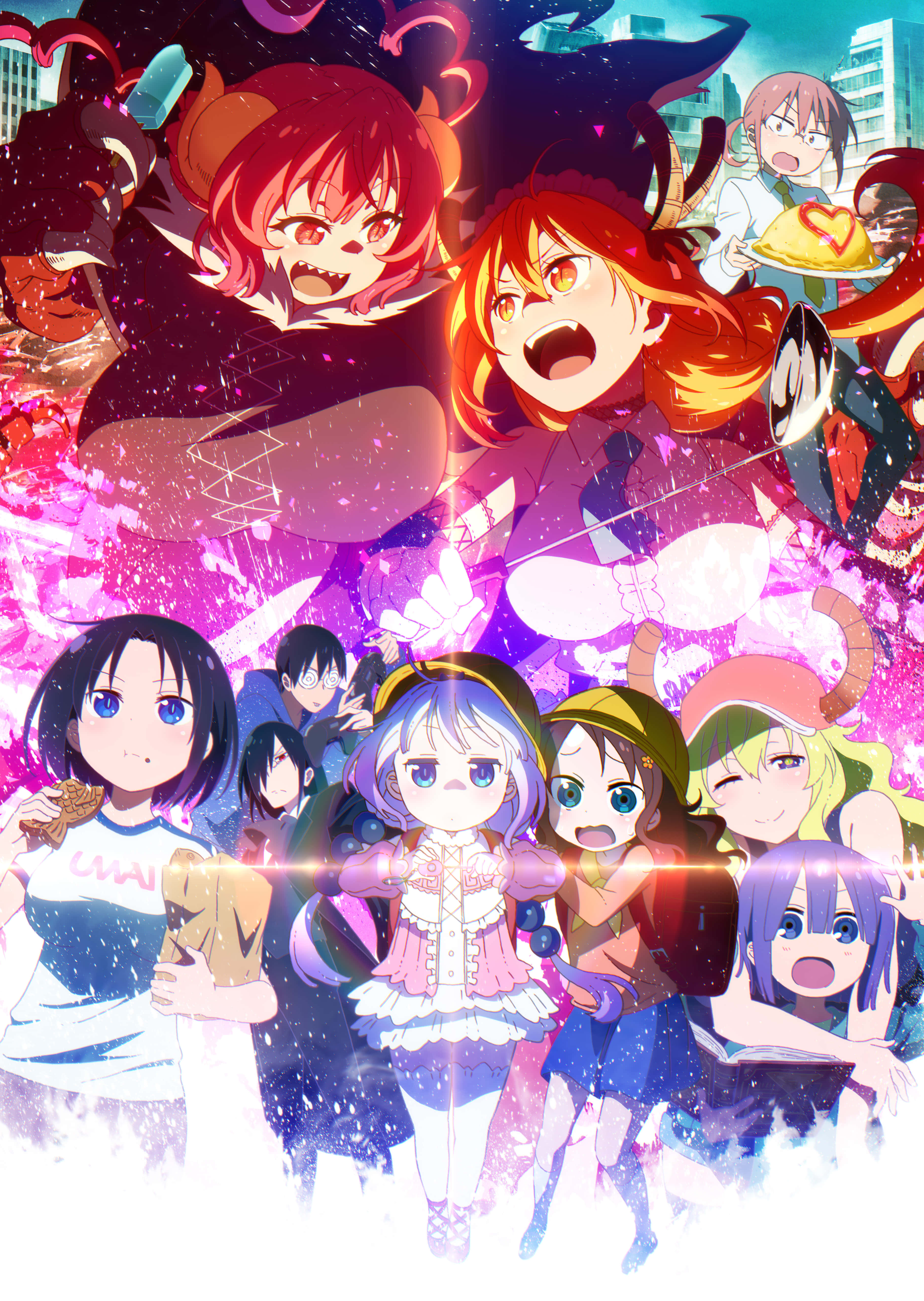 một poster với các nhân vật anime và một nhóm người Hình nền